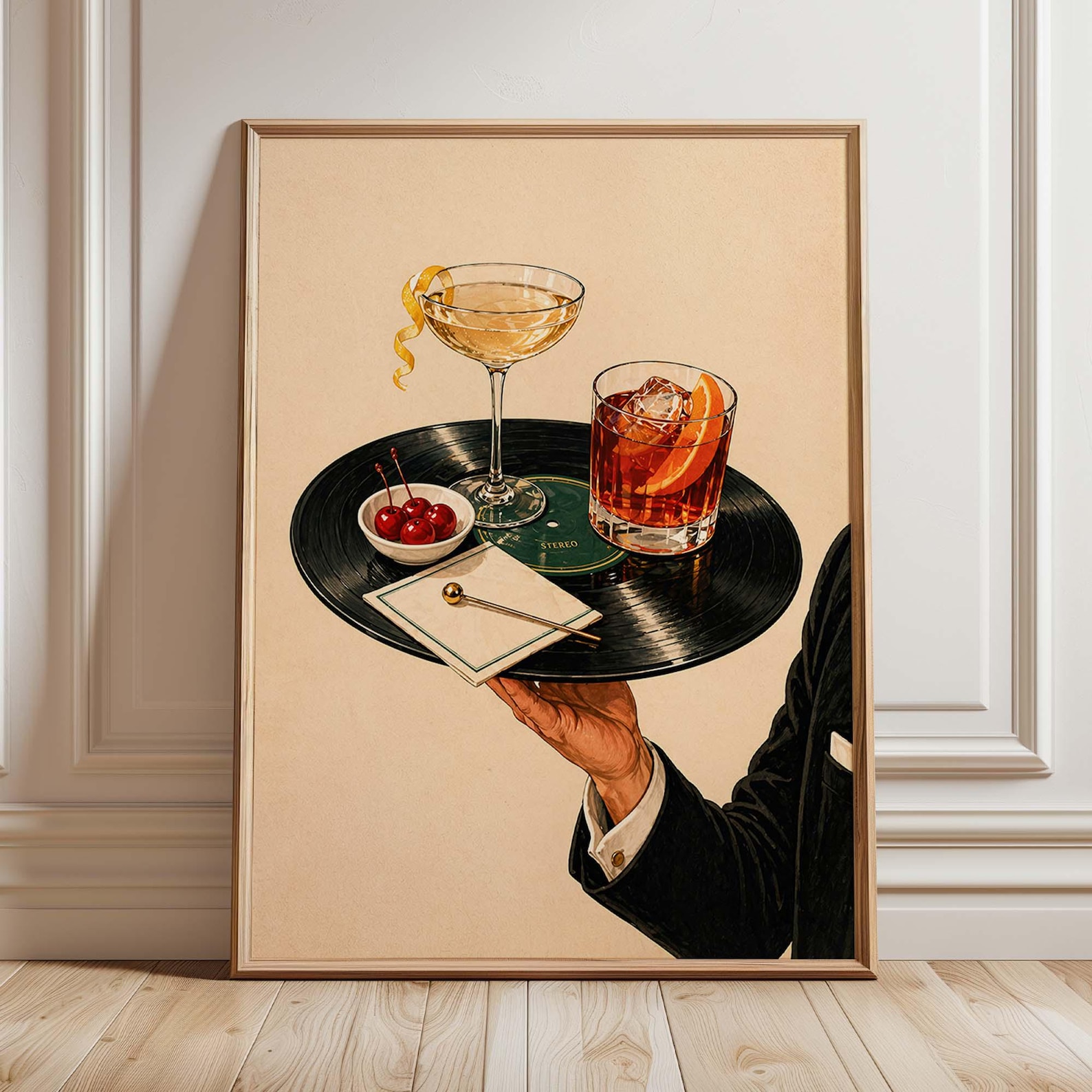 Home Office Youtube - Vintage Vinyl Record Cocktail Canvas Poster