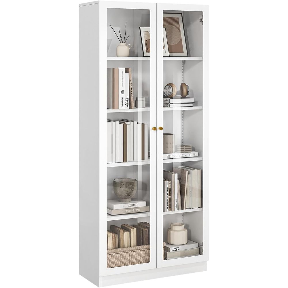Home Office With Bookshelves - 70.87 Tall Metal Bookshelf, 5-Tier Display