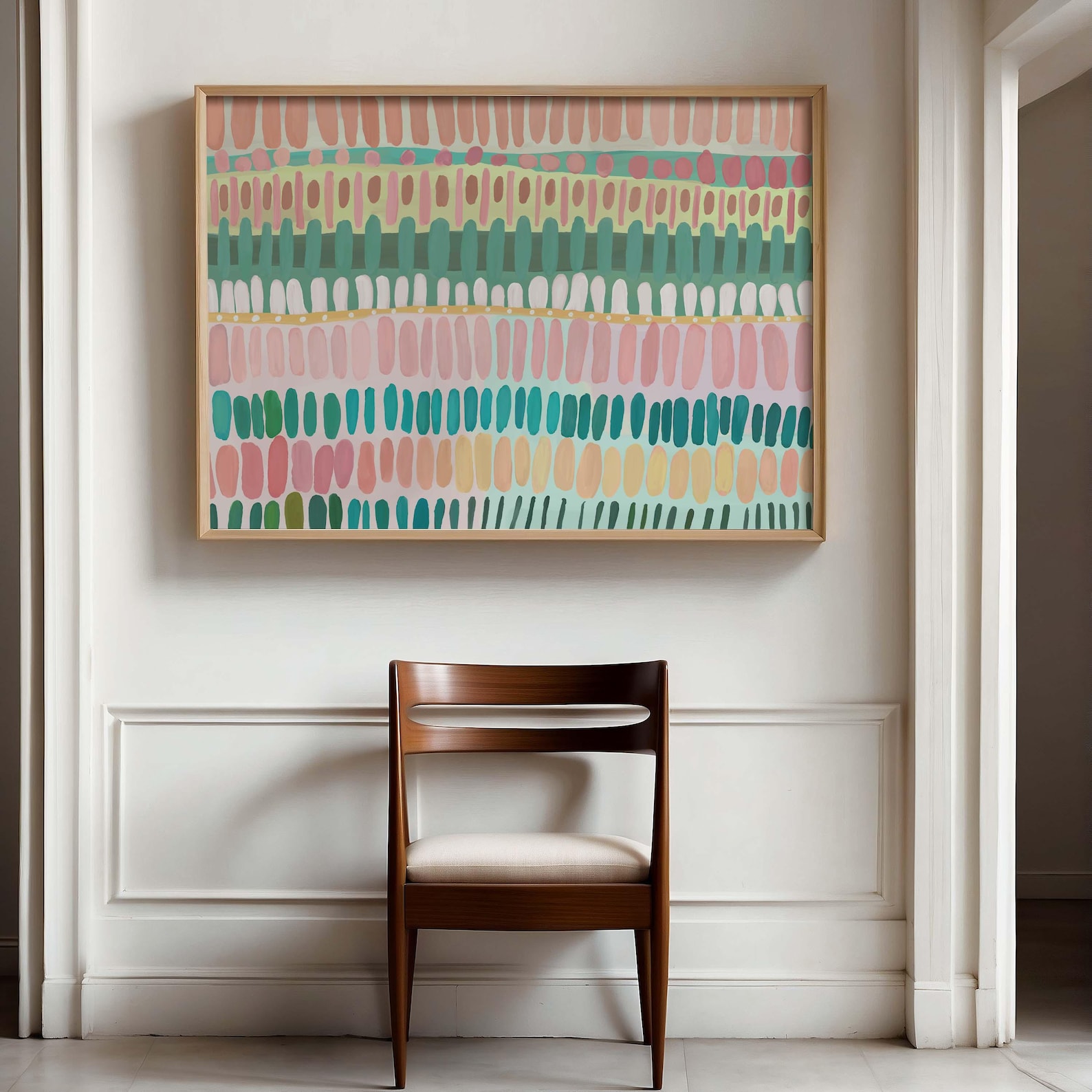 Home Office Youtube - Modern Abstract Boho Pink and Green