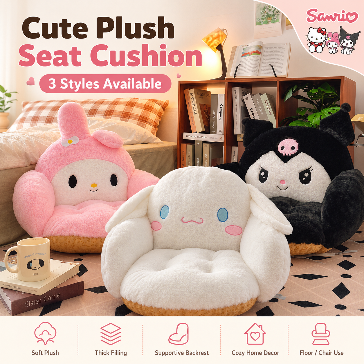 Home Office With Sofa - Sanrio Cinnamoroll My Melody Kuromi Seat