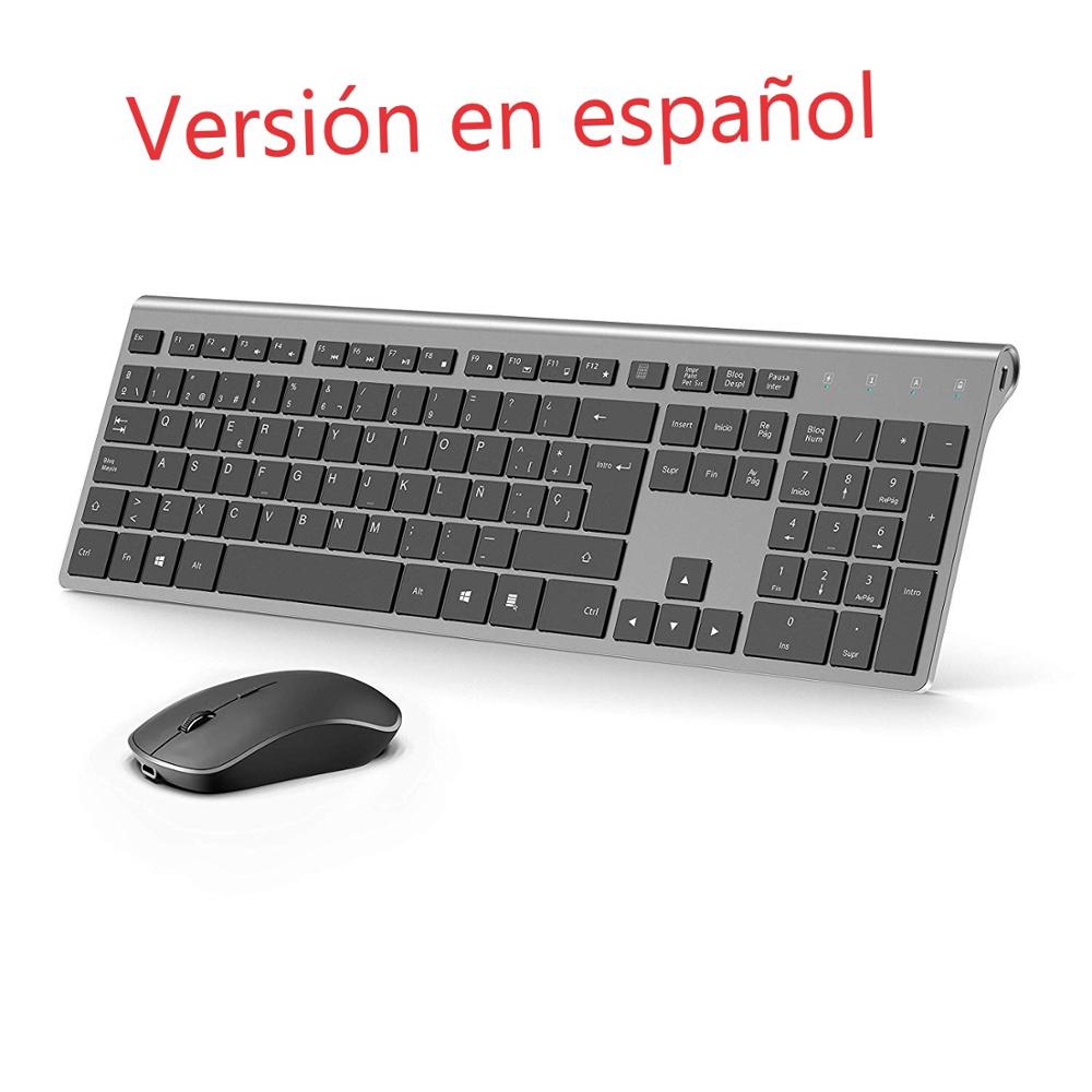 Home Office Layout - Wireless Keyboard and Mouse Set Spanish