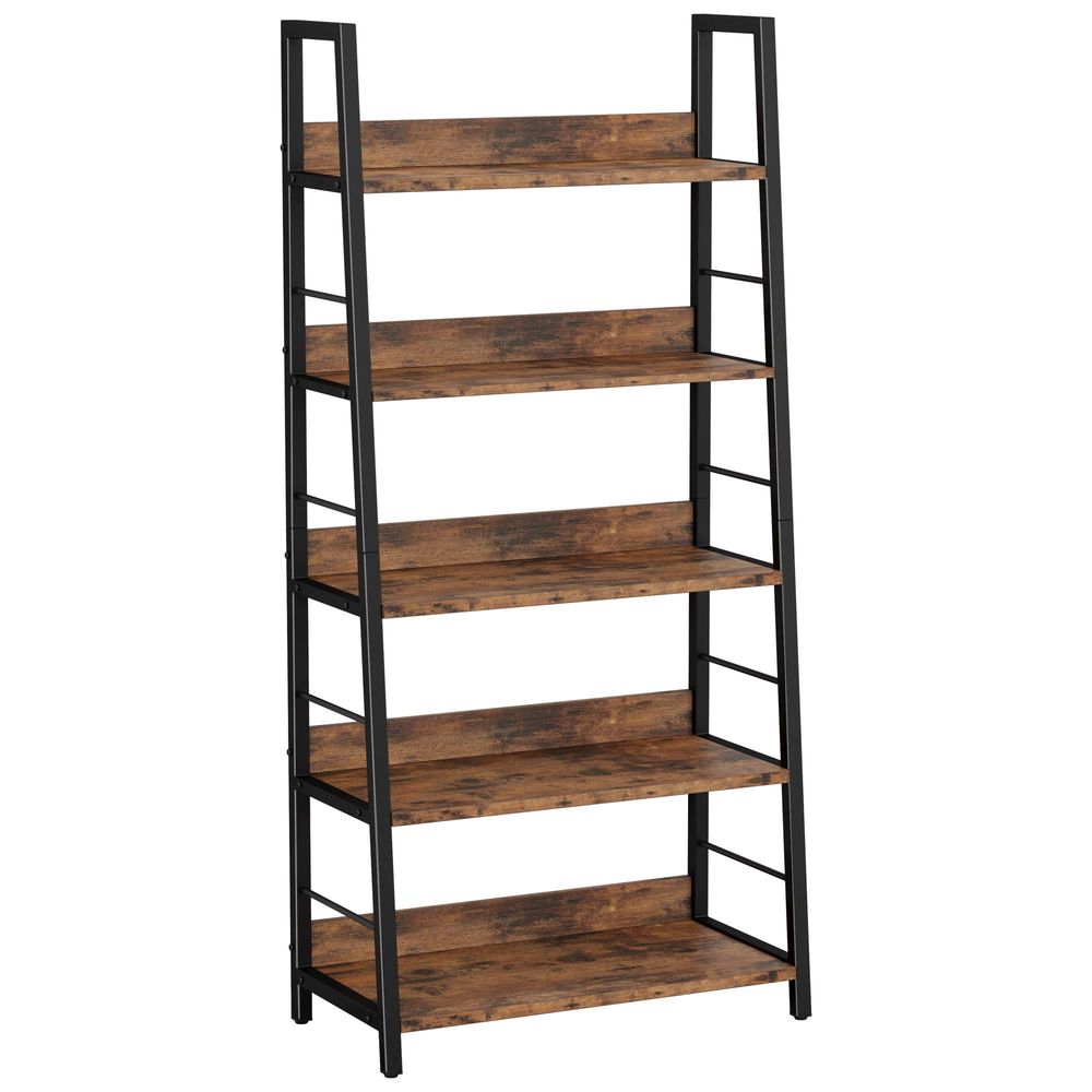 Home Office With Bookshelves - Industrial Bookshelves and Bookcases, Ladder Shelf
