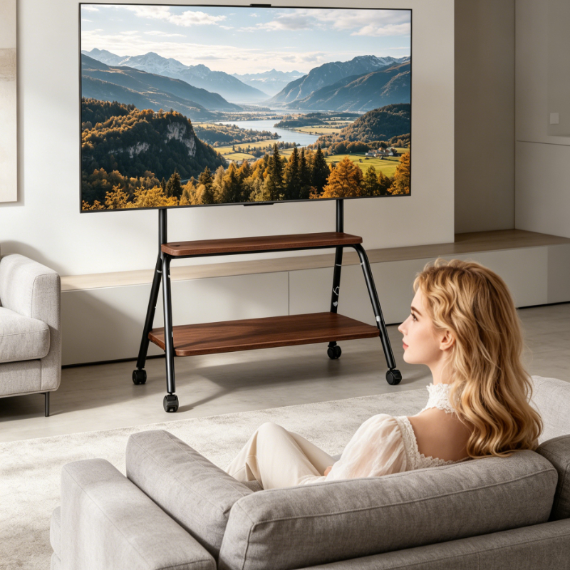 Home Office Layout - Modern Luxury Rolling Tv Stand With
