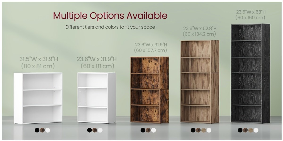 Home Office With Bookshelves - 6-Tier Open Bookshelf – Compact Modern