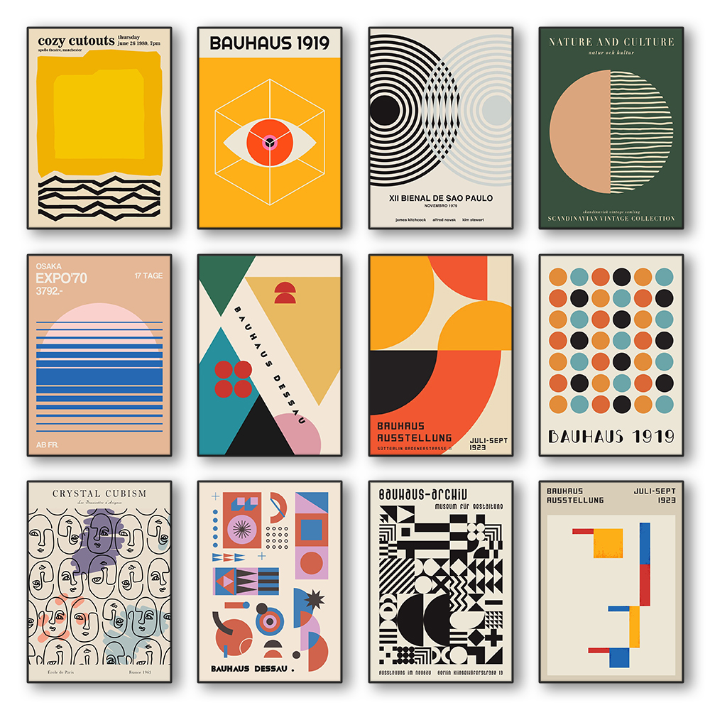 Home Office Youtube - Modern Abstract Bauhaus Architecture Canvas Wall