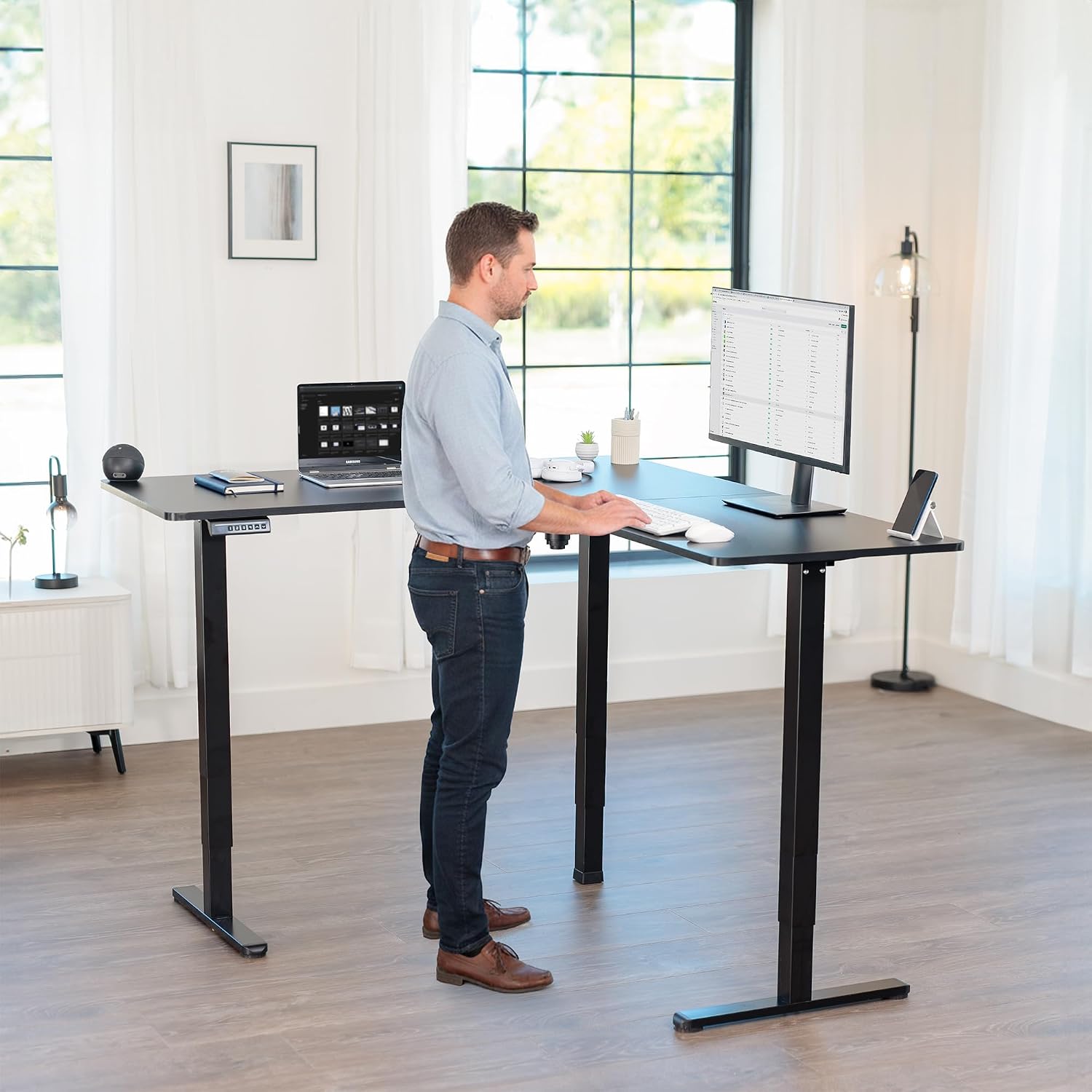 VIVO Corner Standing Desk, 63  - مراجعة Home Office Vivo وسعره