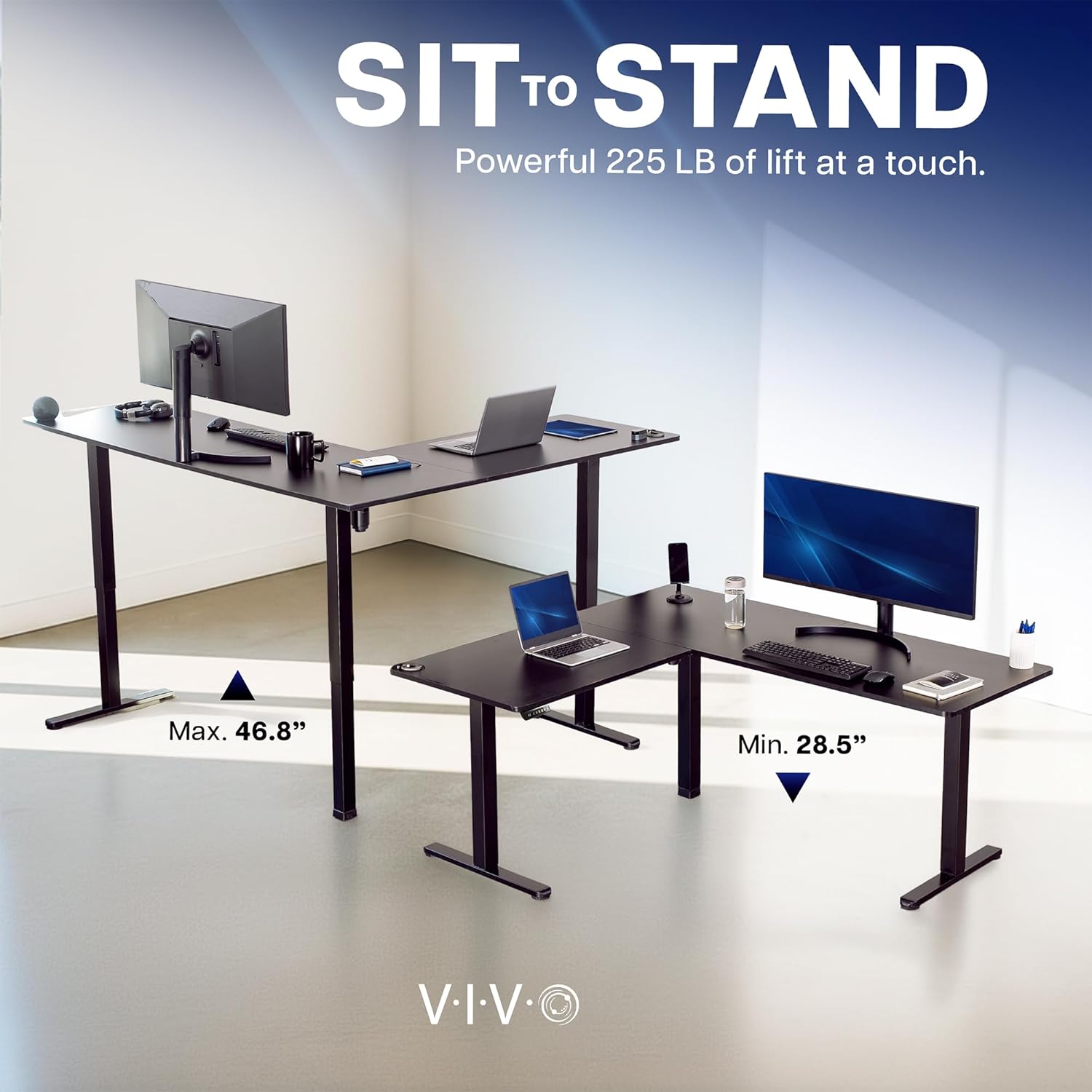 VIVO Corner Standing Desk, 63  - مراجعة Home Office Vivo وسعره