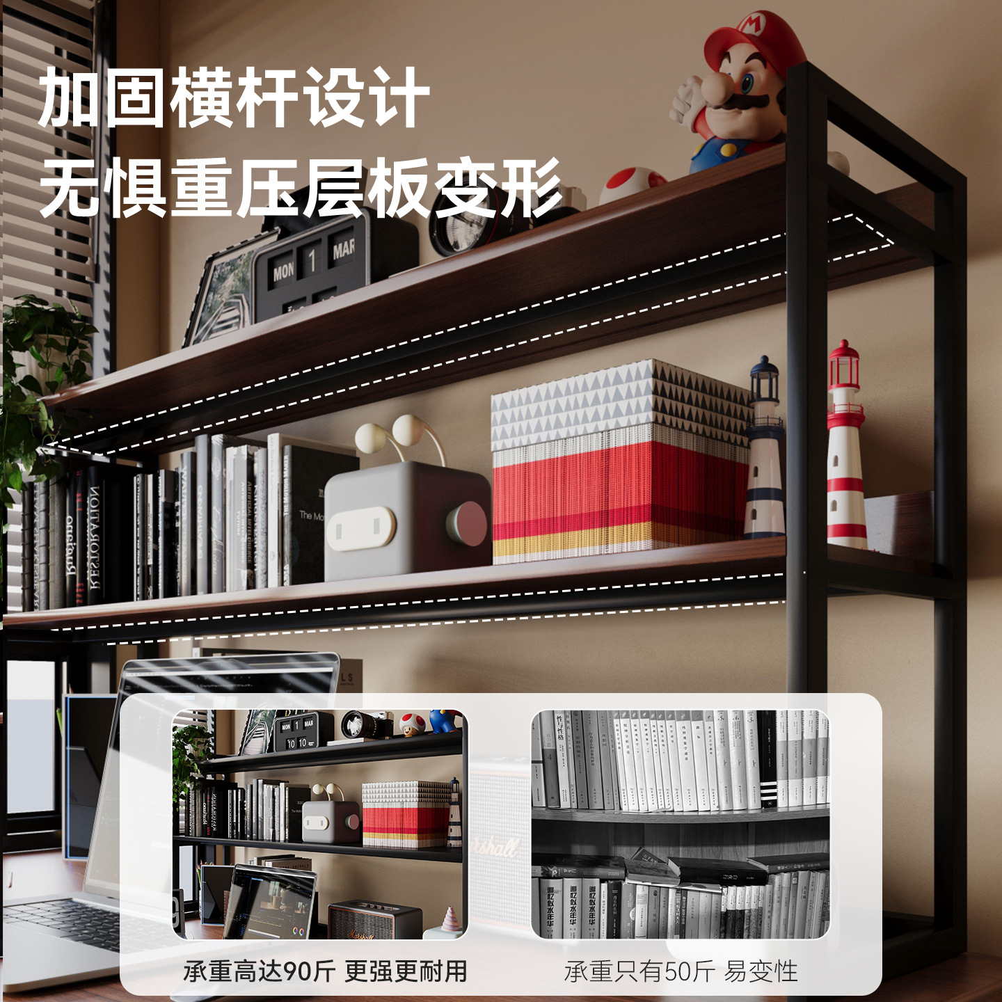 Desk Shelf Organizer 3-Tier Ve - مراجعة Home Office With Bookshelves وسعره
