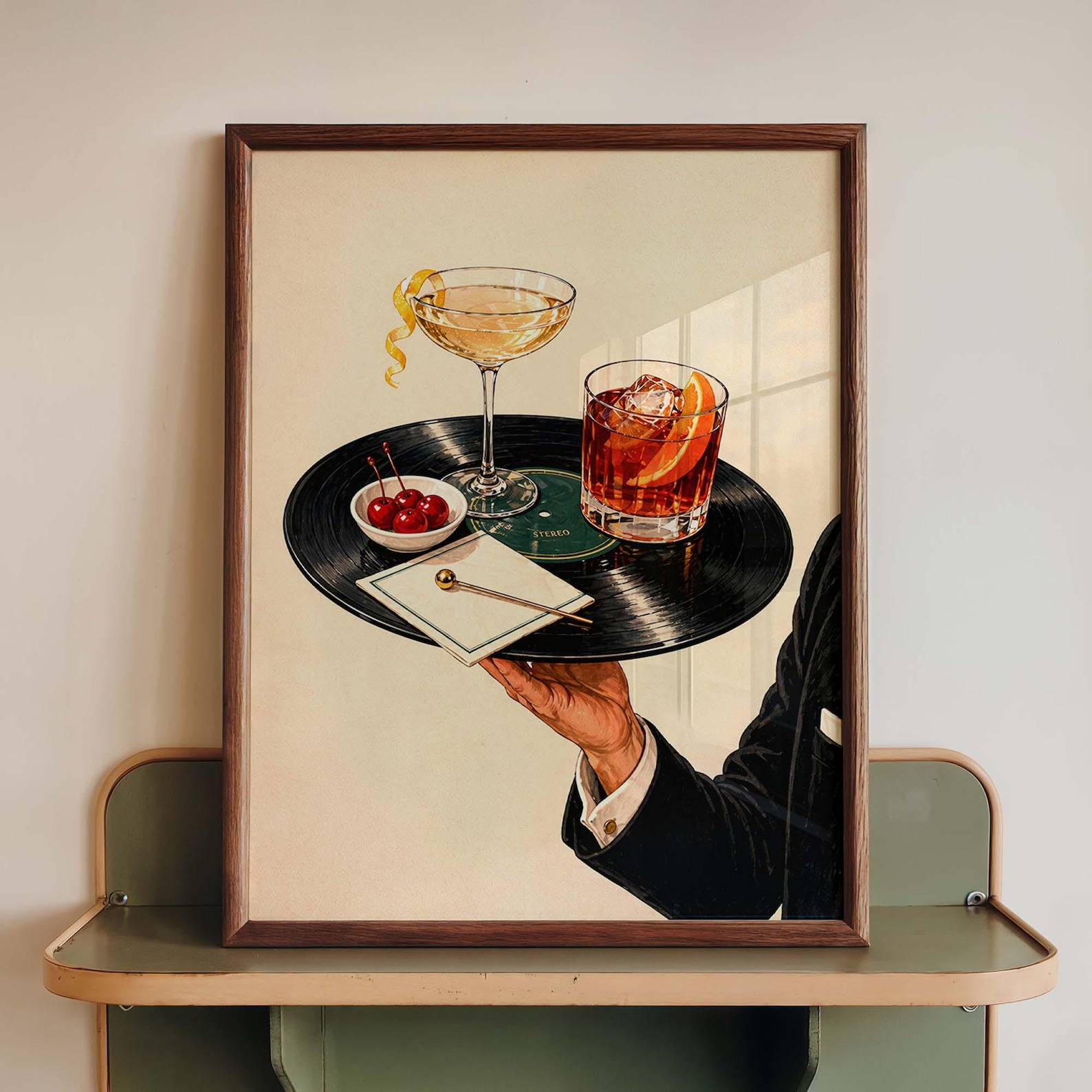 Vintage Vinyl Record Cocktail  - مراجعة Home Office Youtube وسعره