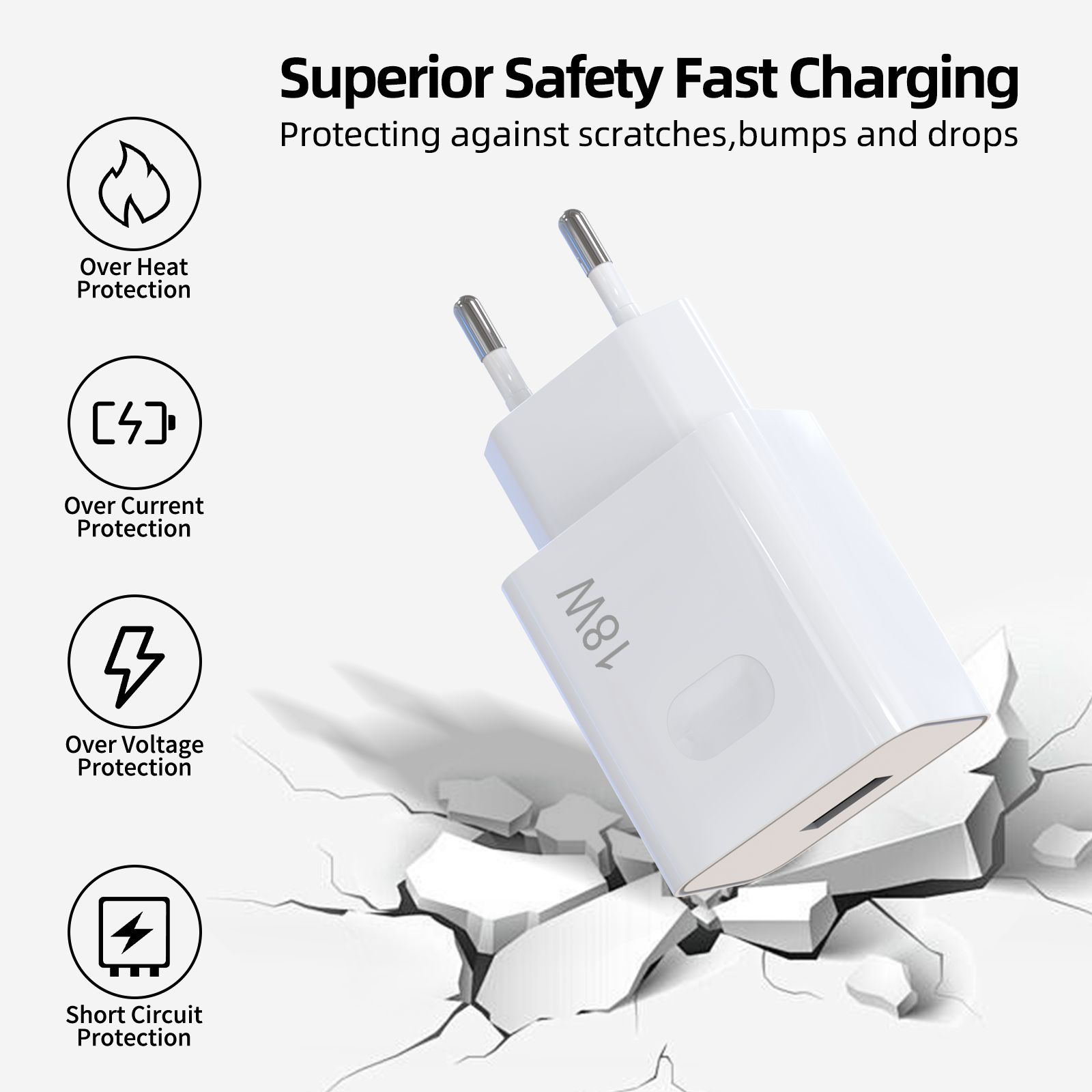 EU 18W QC3.0 Fast USB Wall Cha - مراجعة Home Office Vivo وسعره