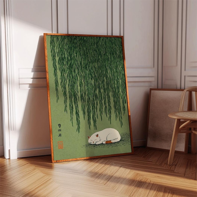 1pc Japanese Cat Under Willow  - مراجعة Home Office Youtube وسعره