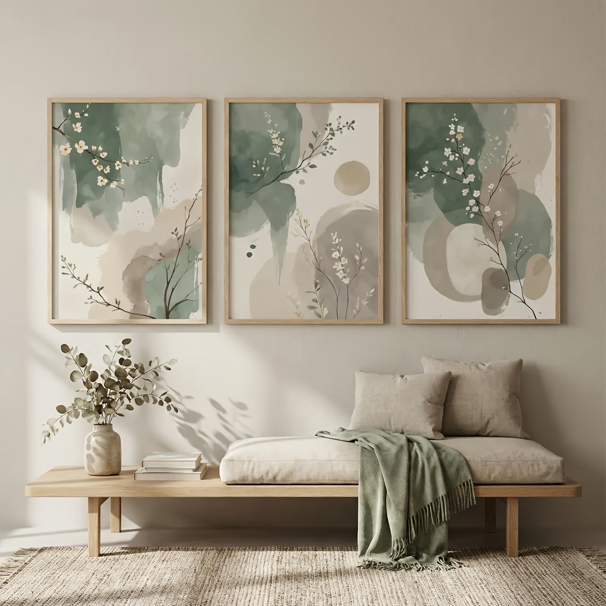 3pcs Japanese-Style Plant Canv - مراجعة Home Office Youtube وسعره