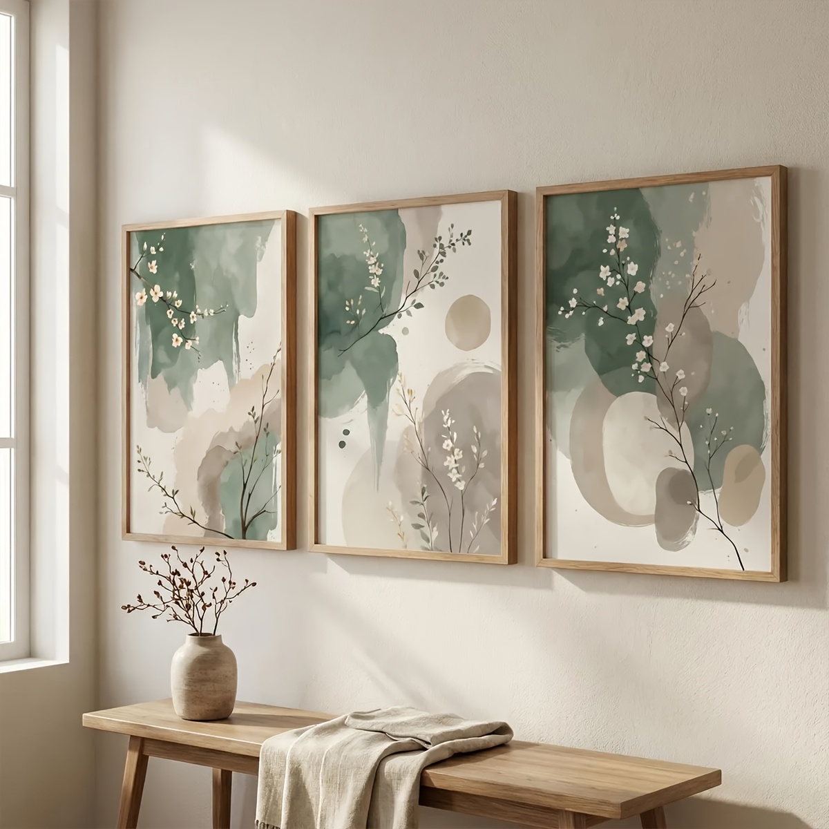 3pcs Japanese-Style Plant Canv - مراجعة Home Office Youtube وسعره
