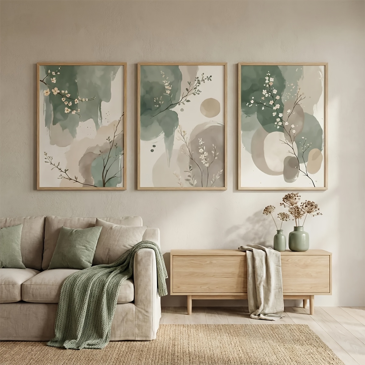 3pcs Japanese-Style Plant Canv - مراجعة Home Office Youtube وسعره
