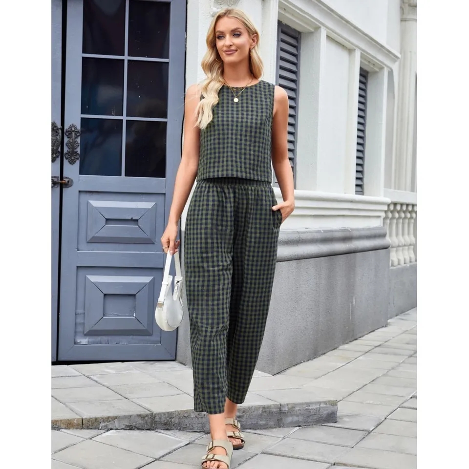 Fashion Printed Plaid Sleevele - مراجعة Home Office 2024 وسعره