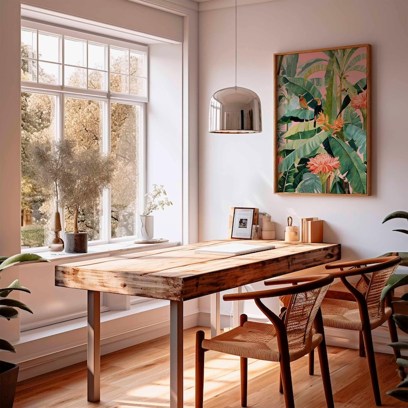 1pc Retro Tropical Canvas Post - مراجعة Home Office Youtube وسعره