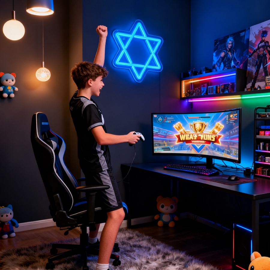 David Star Blue Led Neon Sign, - مراجعة Home Office Icon وسعره