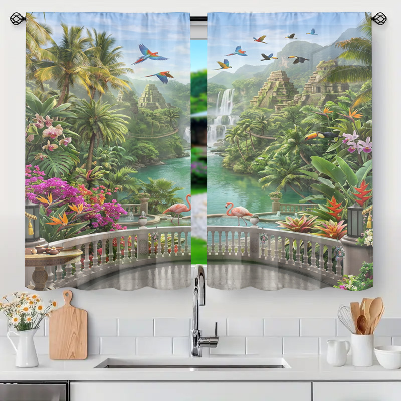 Vibrant Tropical Jungle Waterf - مراجعة Home Office Bali وسعره