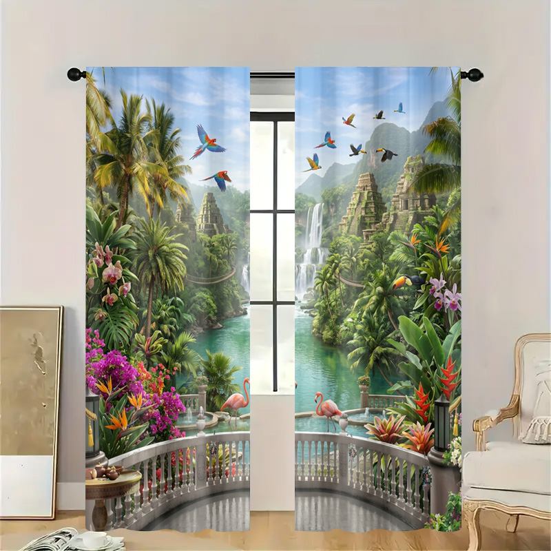 Vibrant Tropical Jungle Waterf - مراجعة Home Office Bali وسعره