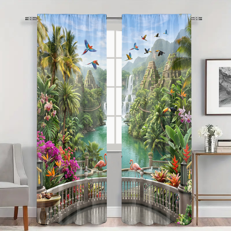Vibrant Tropical Jungle Waterf - مراجعة Home Office Bali وسعره