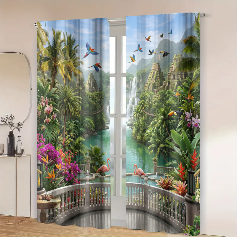 Vibrant Tropical Jungle Waterf - مراجعة Home Office Bali وسعره