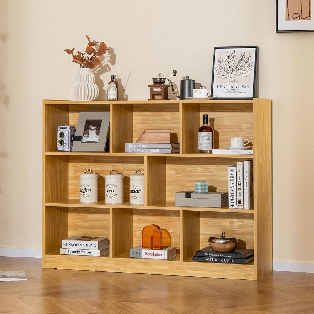 3-Tier Horizontal Bookshelf wi - مراجعة Home Office With Bookshelves وسعره