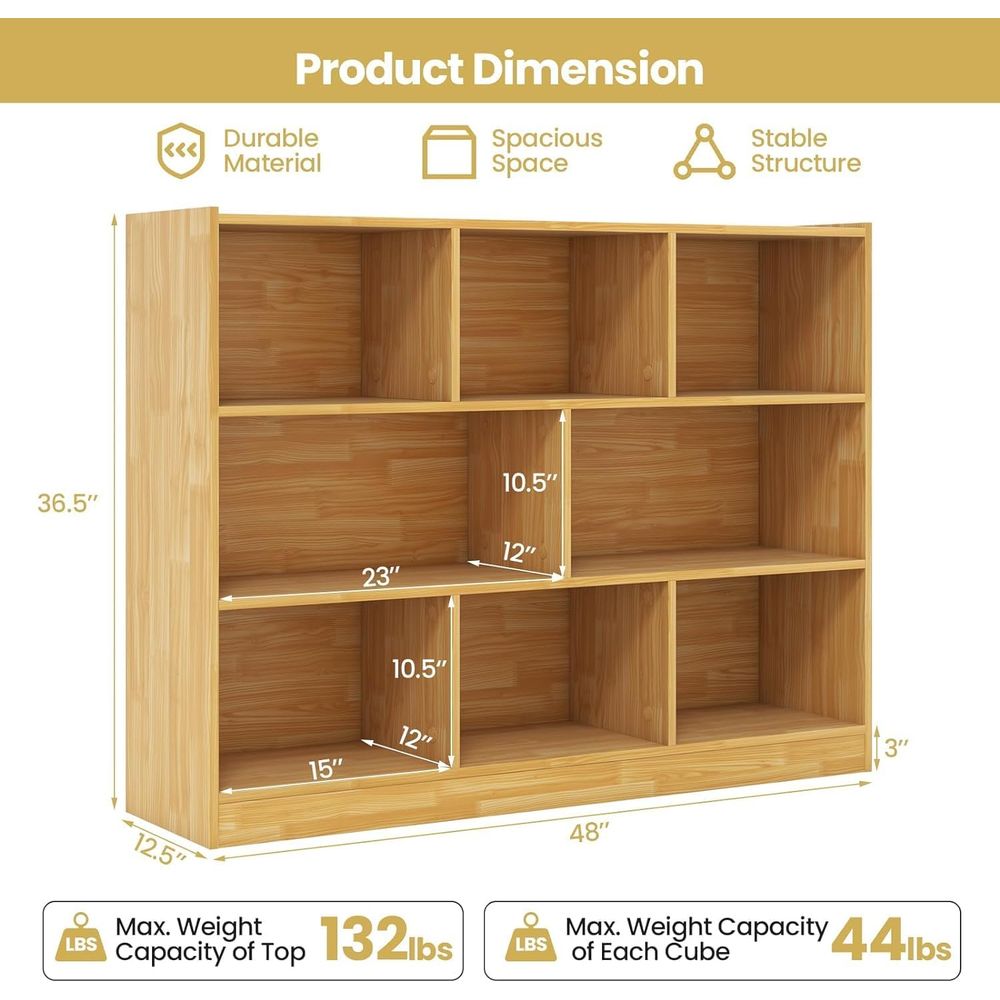 3-Tier Horizontal Bookshelf wi - مراجعة Home Office With Bookshelves وسعره