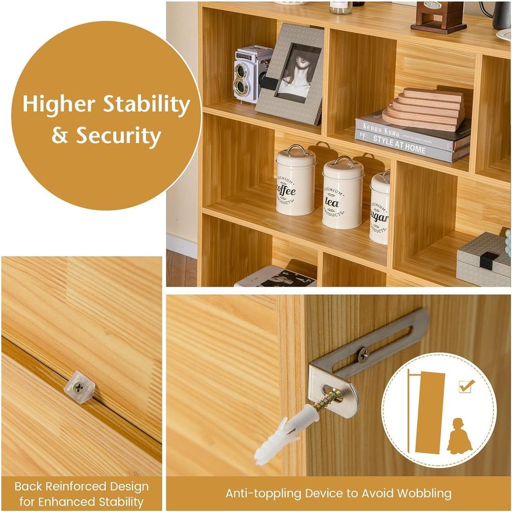 3-Tier Horizontal Bookshelf wi - مراجعة Home Office With Bookshelves وسعره