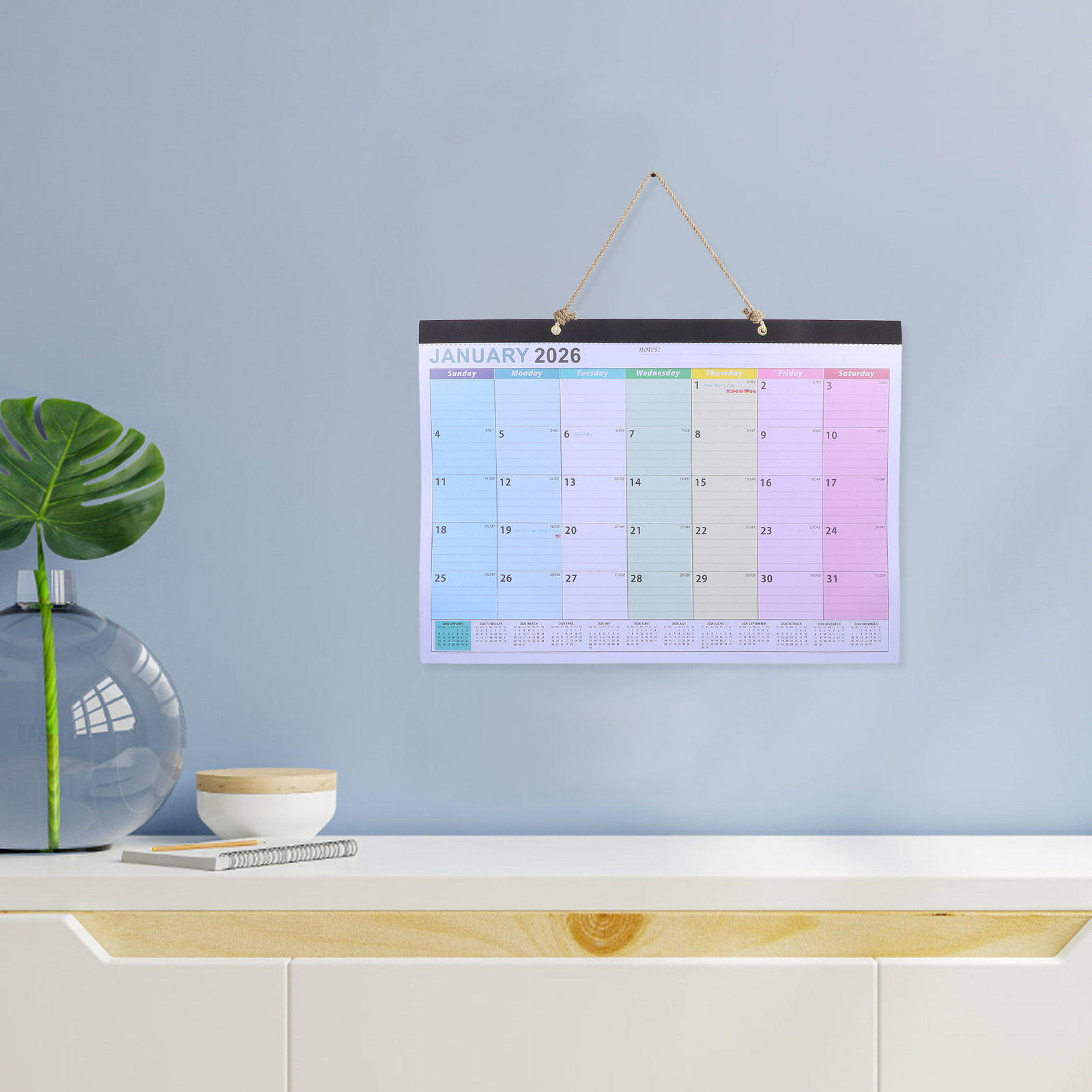 Wall Calendar 2026 18-Month Ha - مراجعة Home Office Layout وسعره