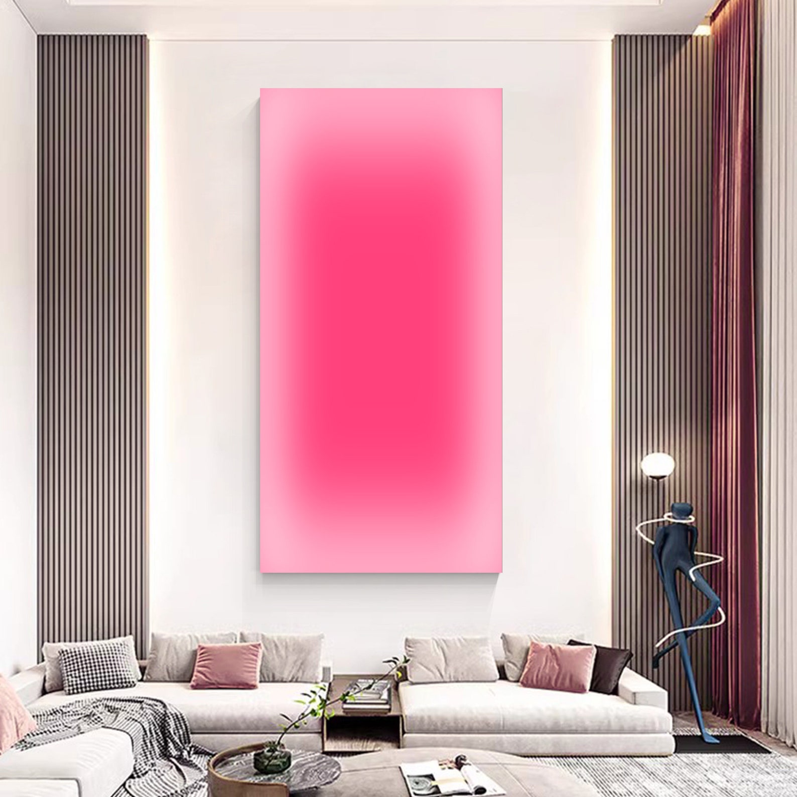 Abstract Pink Ombre Art Neon G - مراجعة Home Office Youtube وسعره