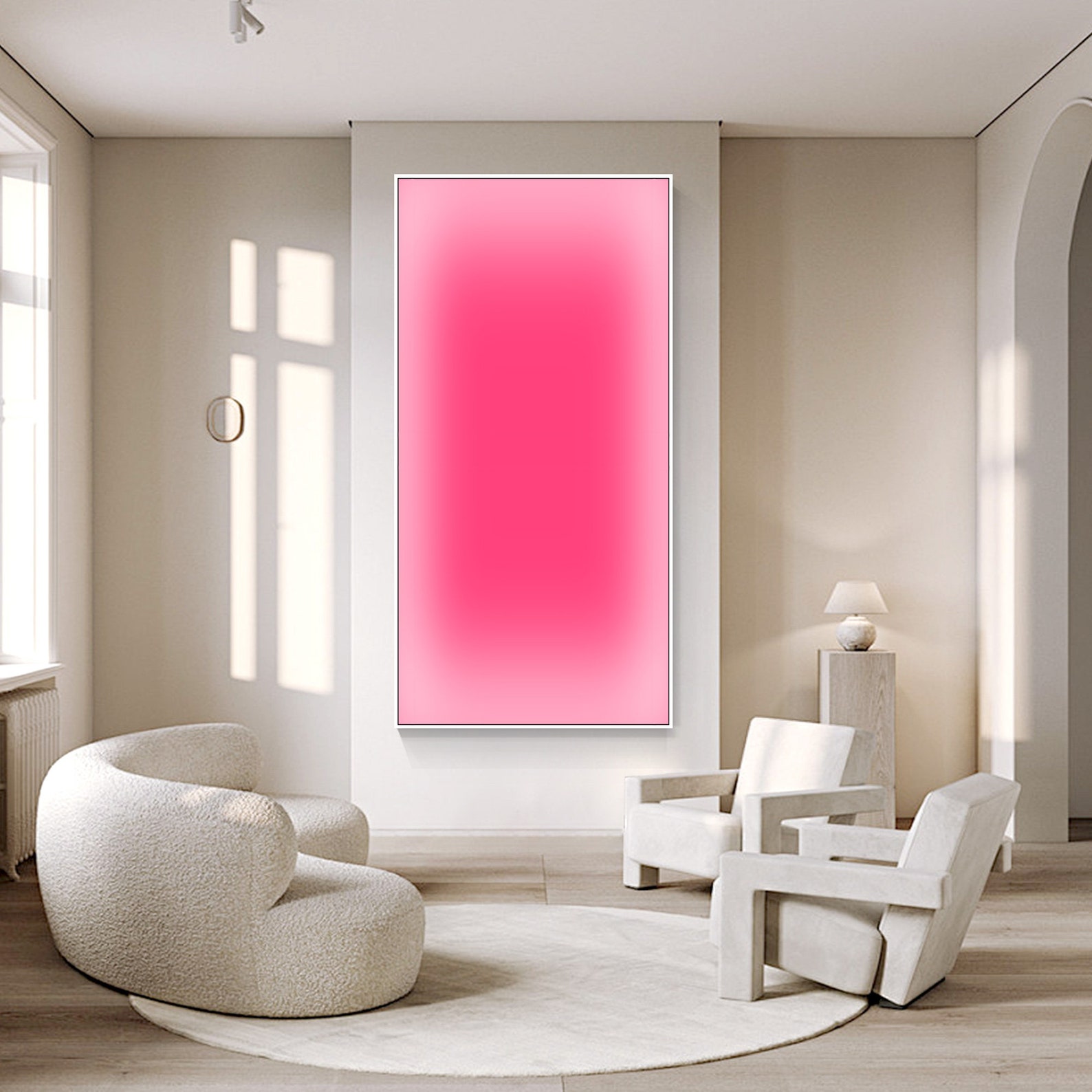 Abstract Pink Ombre Art Neon G - مراجعة Home Office Youtube وسعره