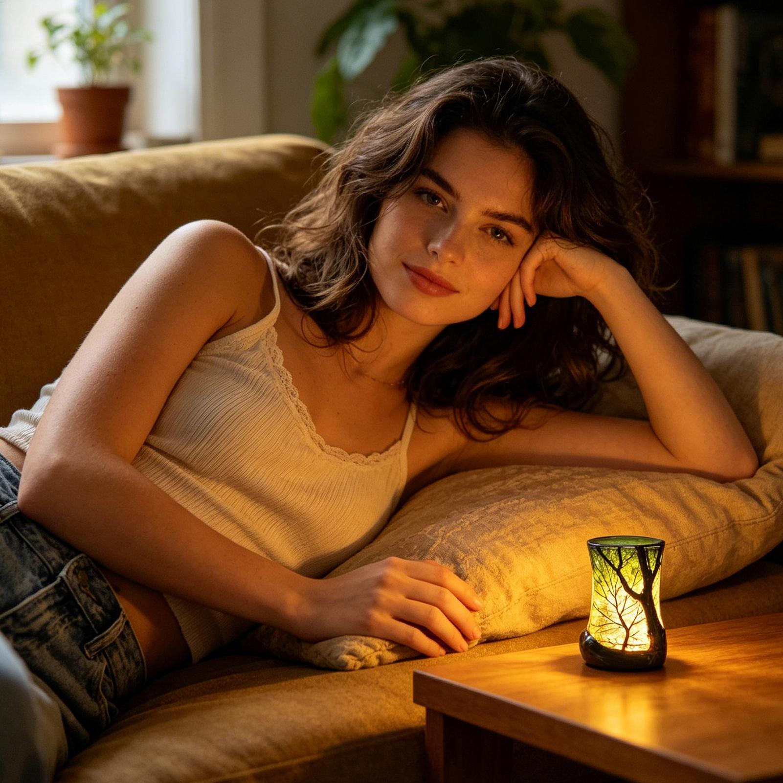 Bedside Table Lamp Forest Nigh - مراجعة Home Office With Bookshelves وسعره