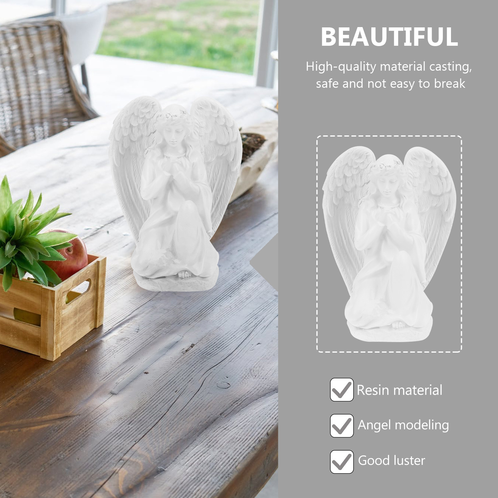 1Pcs Praying Angel Desktop Orn - مراجعة Home Office With Bookshelves وسعره