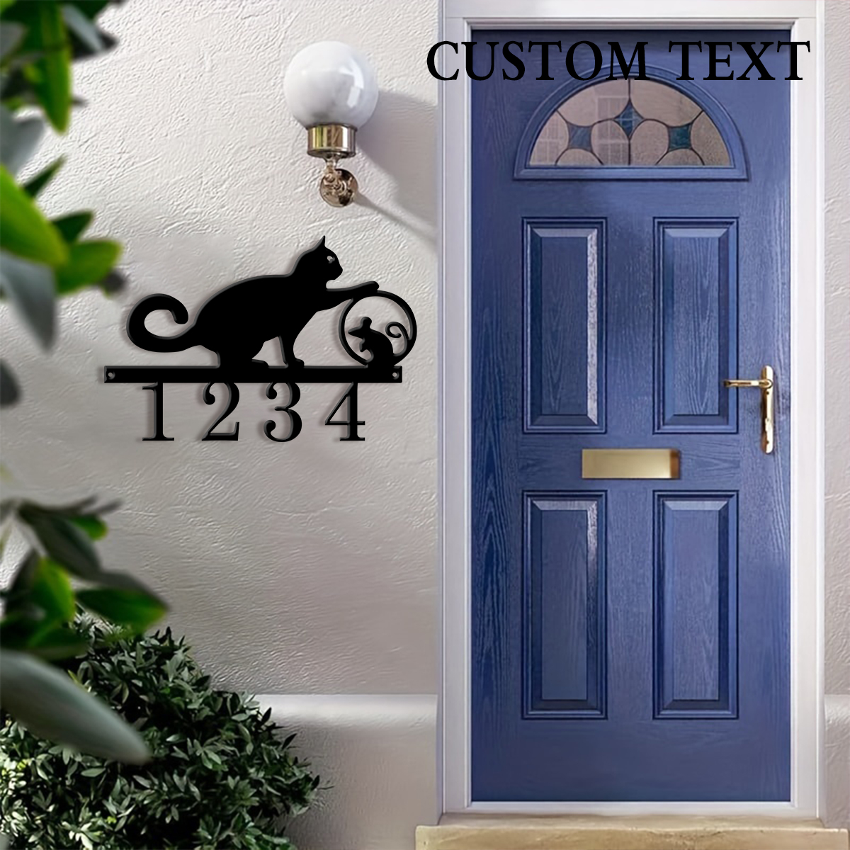 1Pc Custom cat Metal Door Stre - مراجعة Address Home Office وسعره