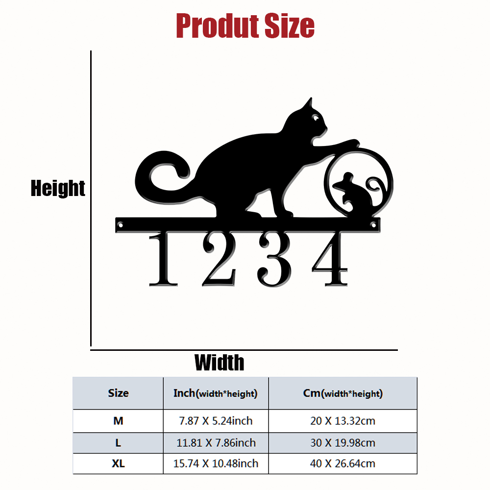 1Pc Custom cat Metal Door Stre - مراجعة Address Home Office وسعره