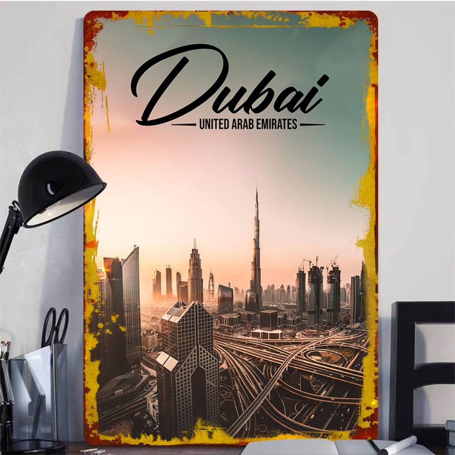 Dubai Cityscape Metal Wall Art - مراجعة Home Office Dubai وسعره