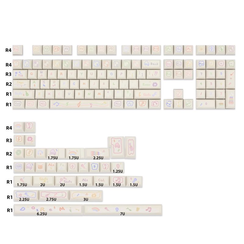 142 Keys Musical Note PBT Keyc - مراجعة Home Office Layout وسعره