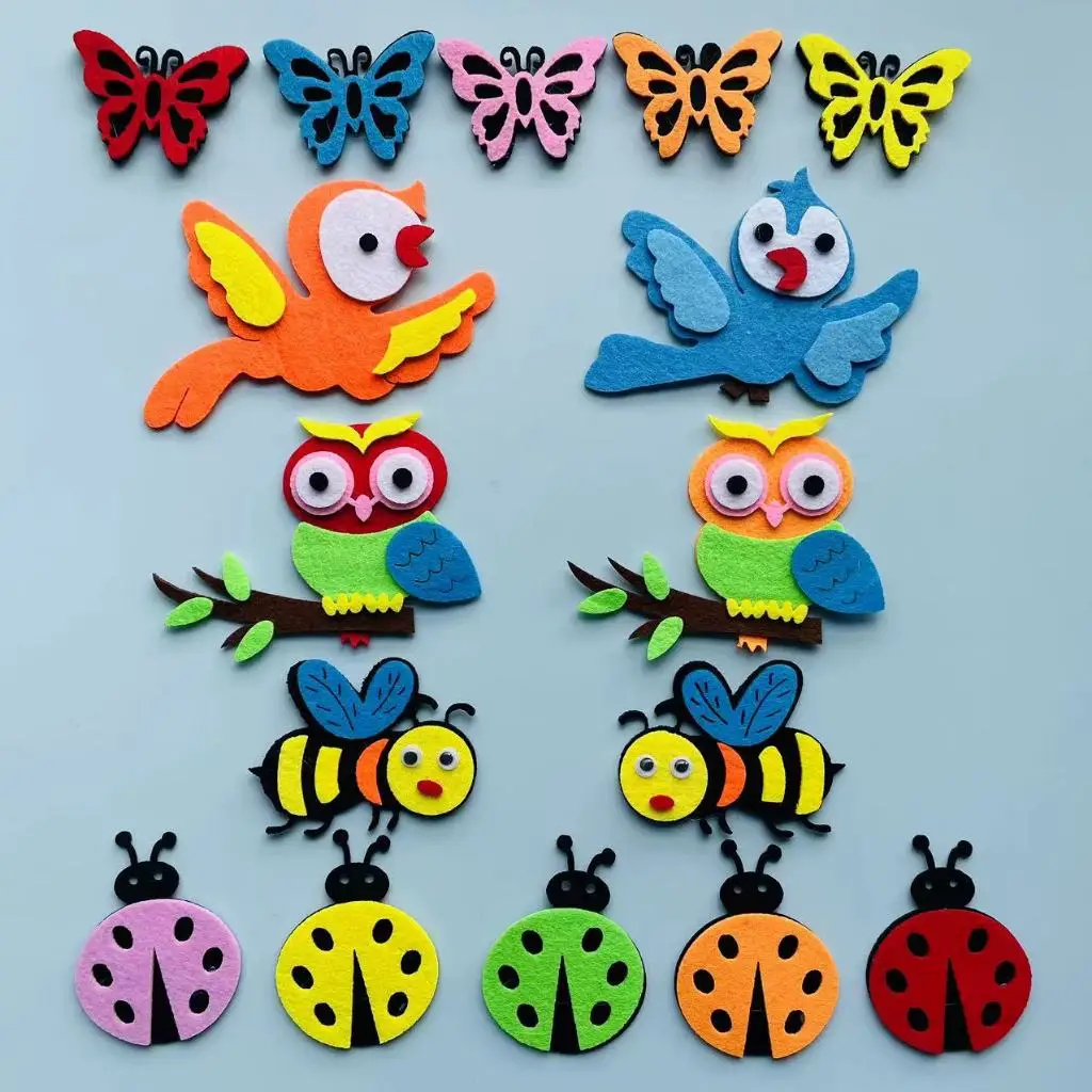 Felt animals Craft 3D Wall Dec - مراجعة Home Office Layout وسعره