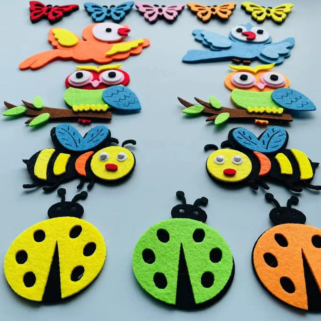 Felt animals Craft 3D Wall Dec - مراجعة Home Office Layout وسعره