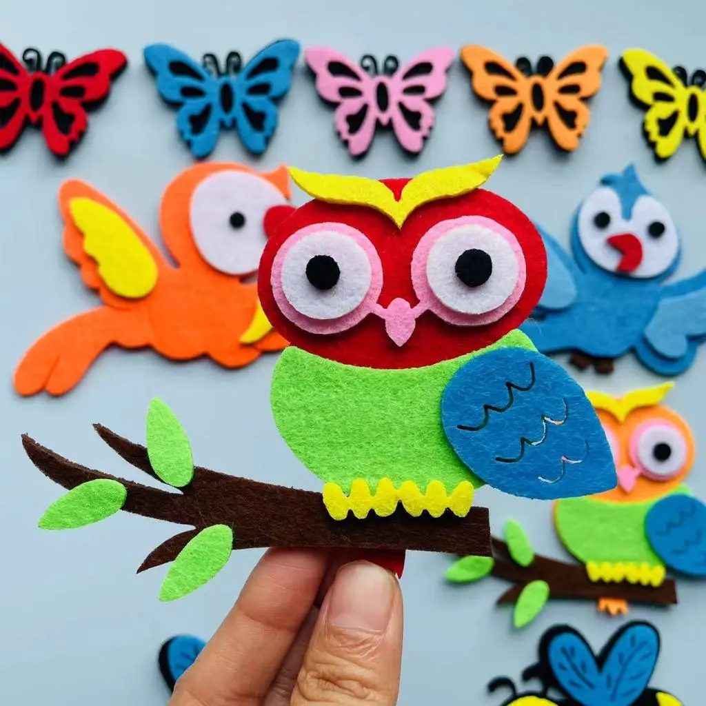 Felt animals Craft 3D Wall Dec - مراجعة Home Office Layout وسعره