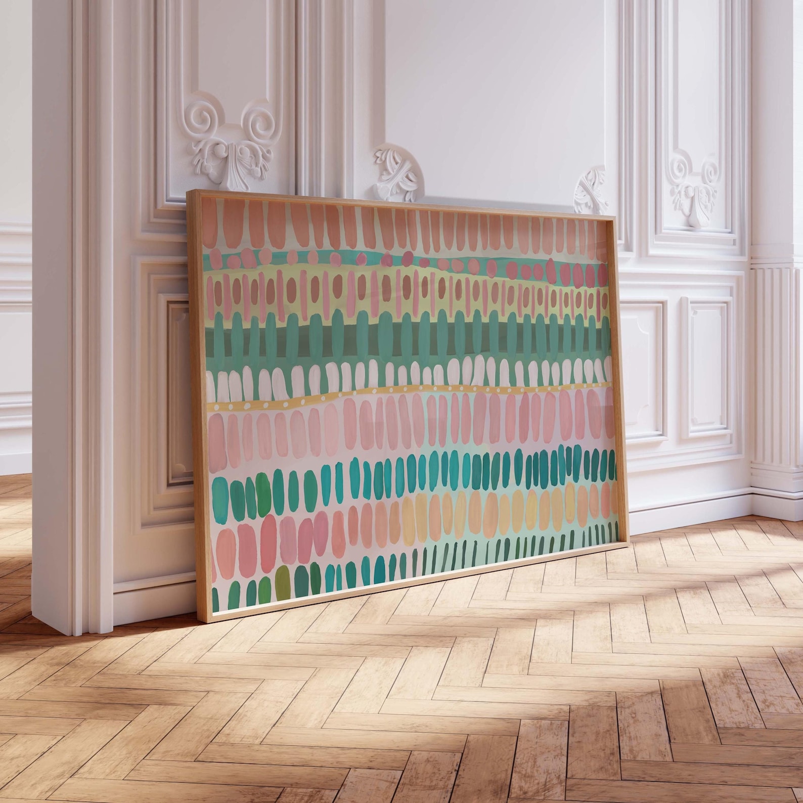 Modern Abstract Boho Pink and  - مراجعة Home Office Youtube وسعره