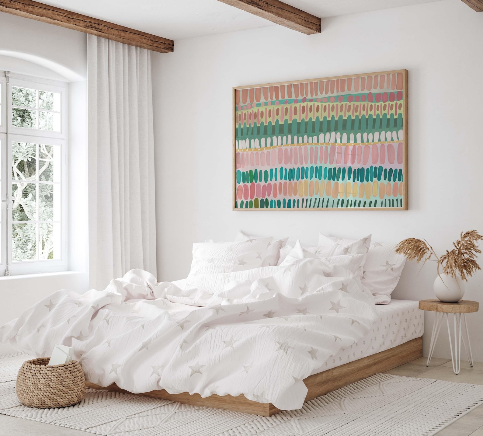 Modern Abstract Boho Pink and  - مراجعة Home Office Youtube وسعره