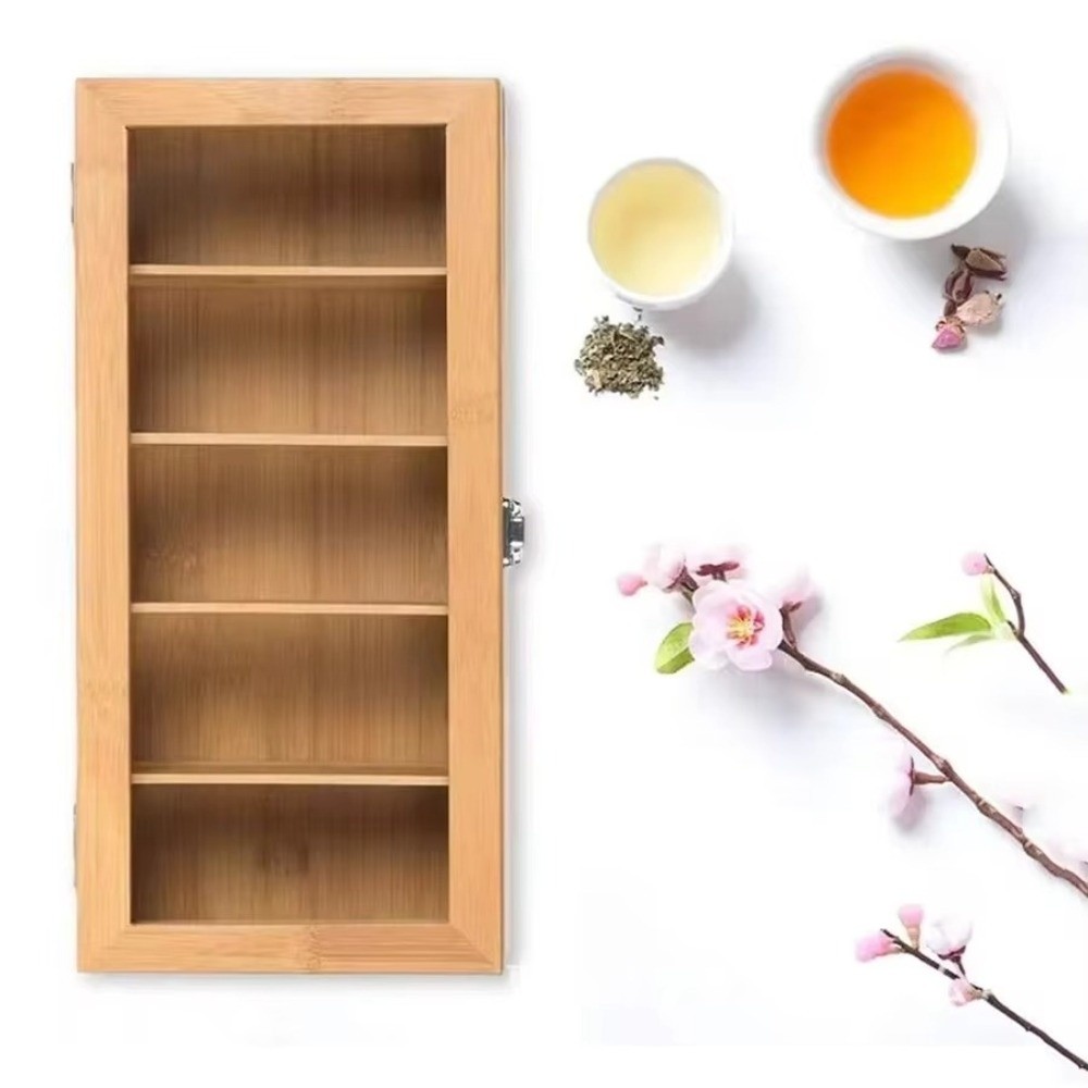 New Bamboo Tea bag Storage Box - مراجعة Home Office Bagas وسعره