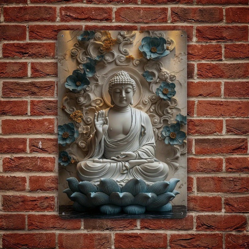 Zen Buddha Statue Aluminum Wal - مراجعة Home Office Yoga Room Ideas وسعره