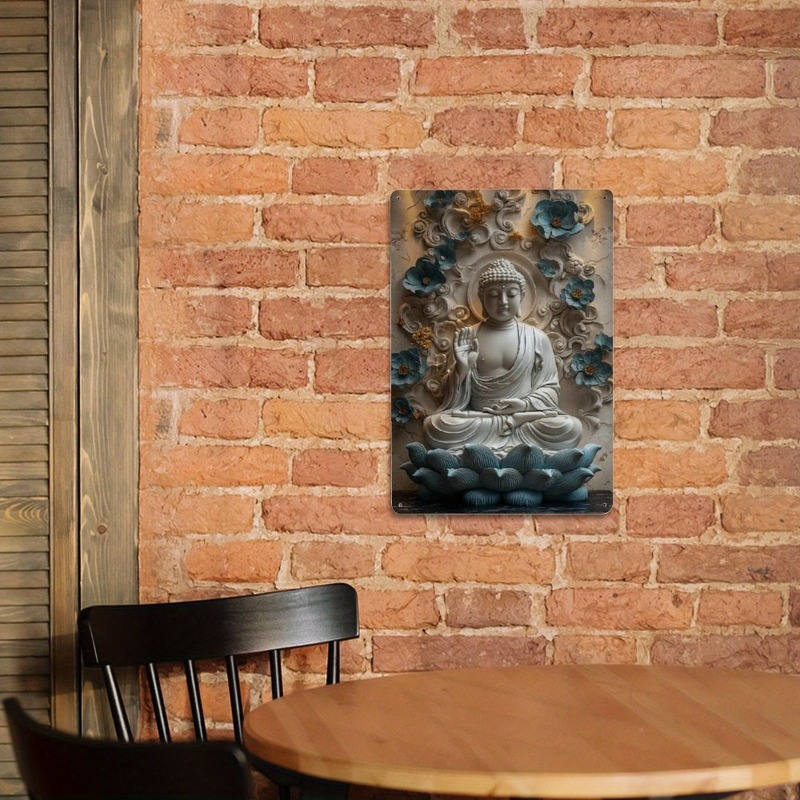 Zen Buddha Statue Aluminum Wal - مراجعة Home Office Yoga Room Ideas وسعره