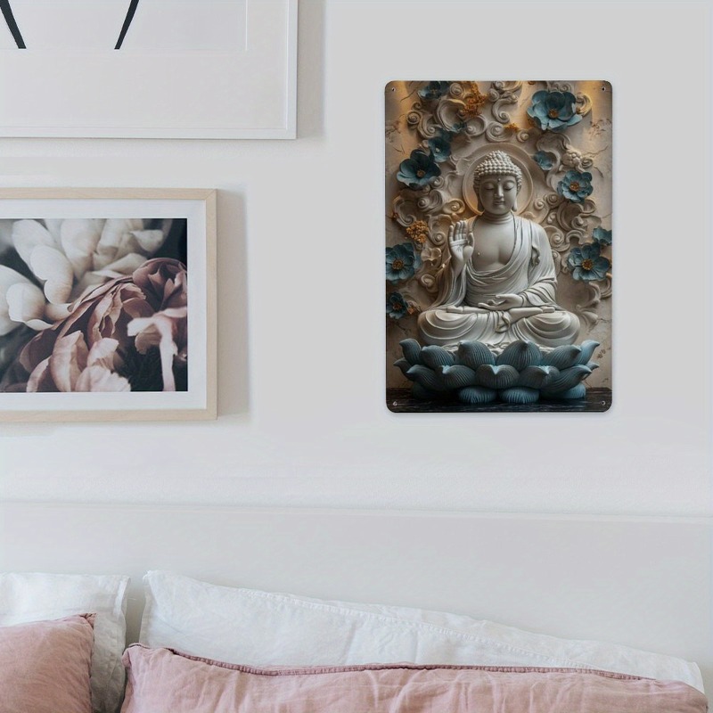 Zen Buddha Statue Aluminum Wal - مراجعة Home Office Yoga Room Ideas وسعره
