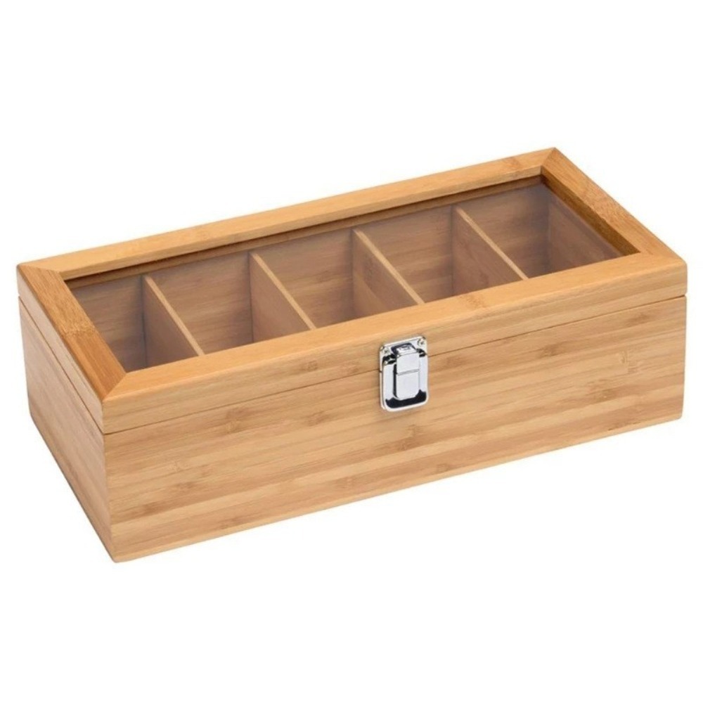 Portable Bamboo Tea bag Storag - مراجعة Home Office Bagas وسعره