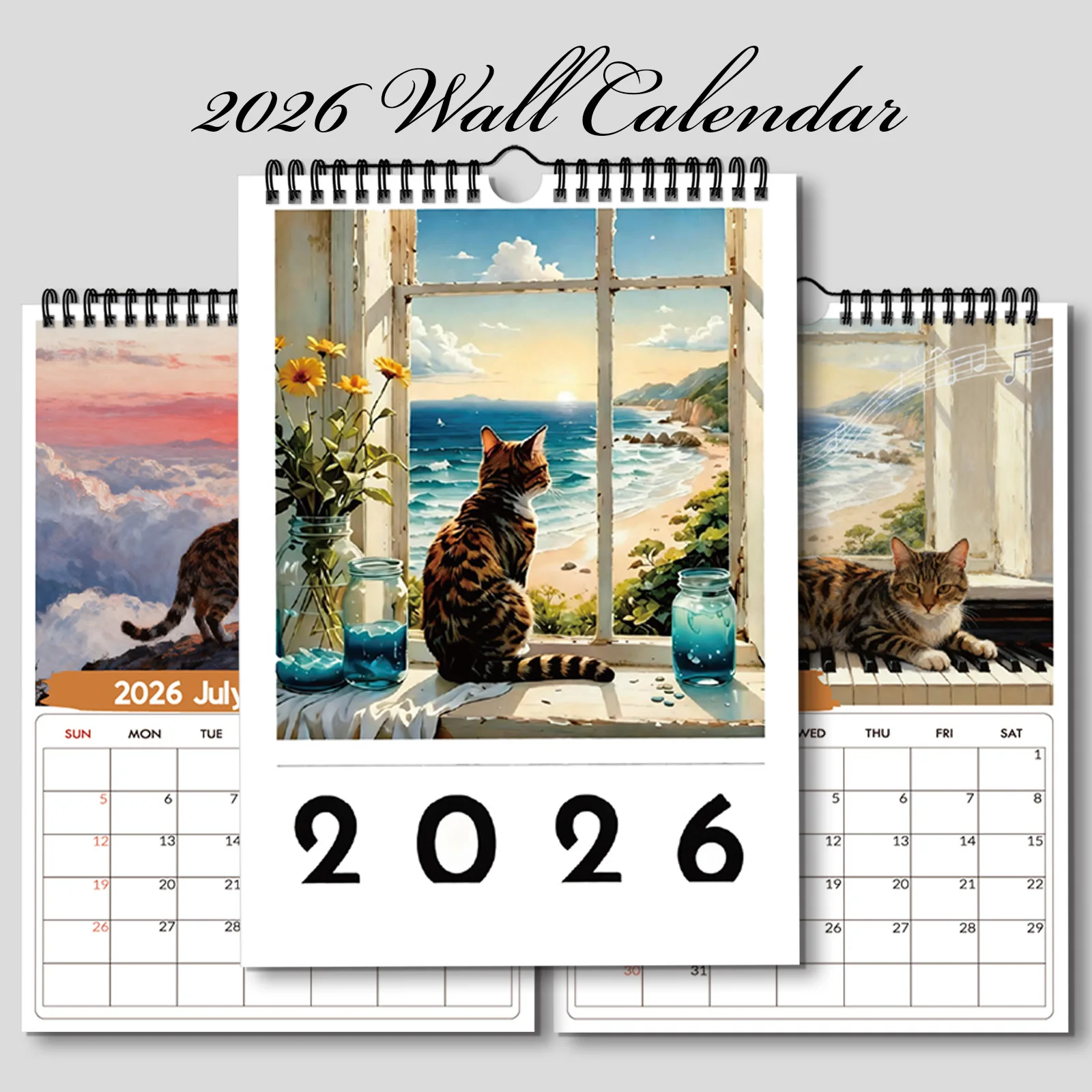 1PC 2026 Wall Calendar, Window - مراجعة Home Office With View وسعره