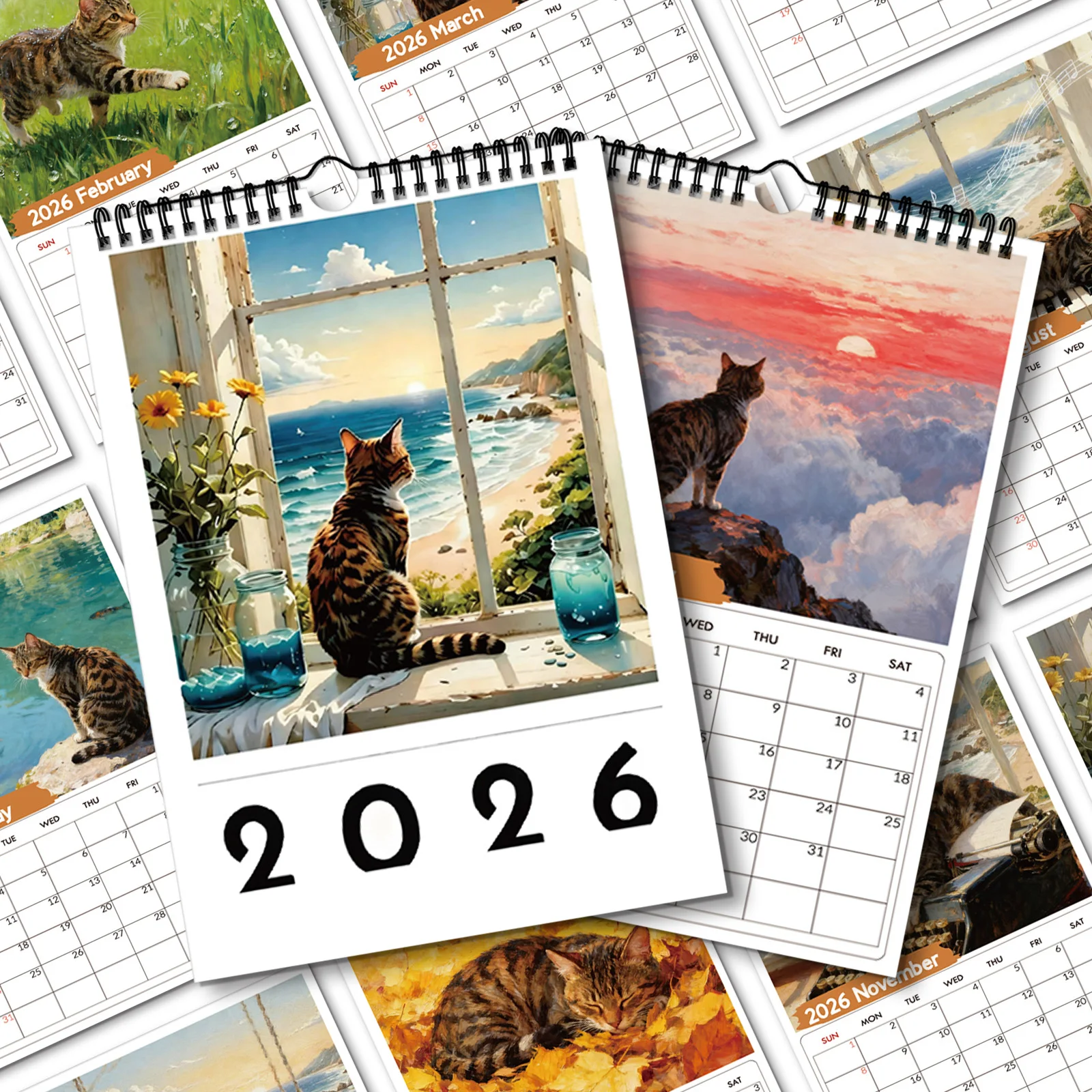 1PC 2026 Wall Calendar, Window - مراجعة Home Office With View وسعره