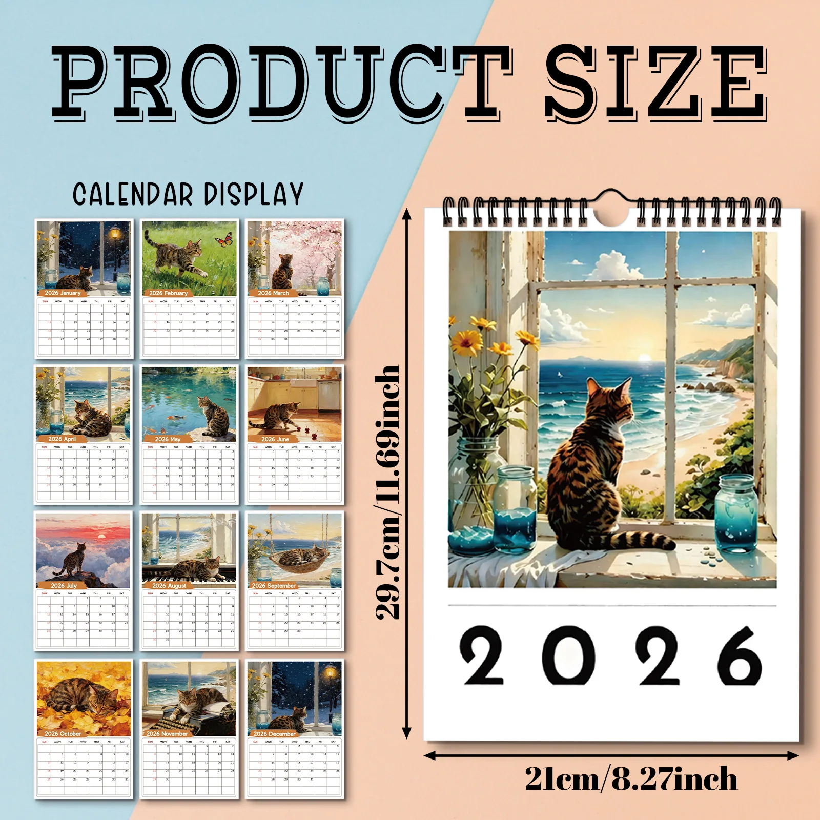 1PC 2026 Wall Calendar, Window - مراجعة Home Office With View وسعره